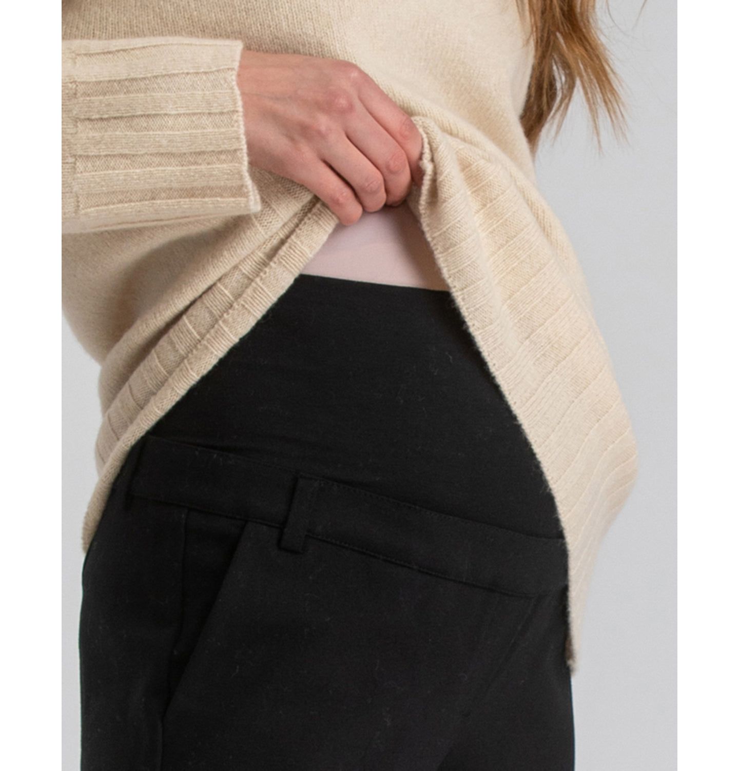 Брюки для беременных Pietro Brunelli Maternity Comfy Leo прямые с регулируемым поясом, цвет: Чёрный — фото 3