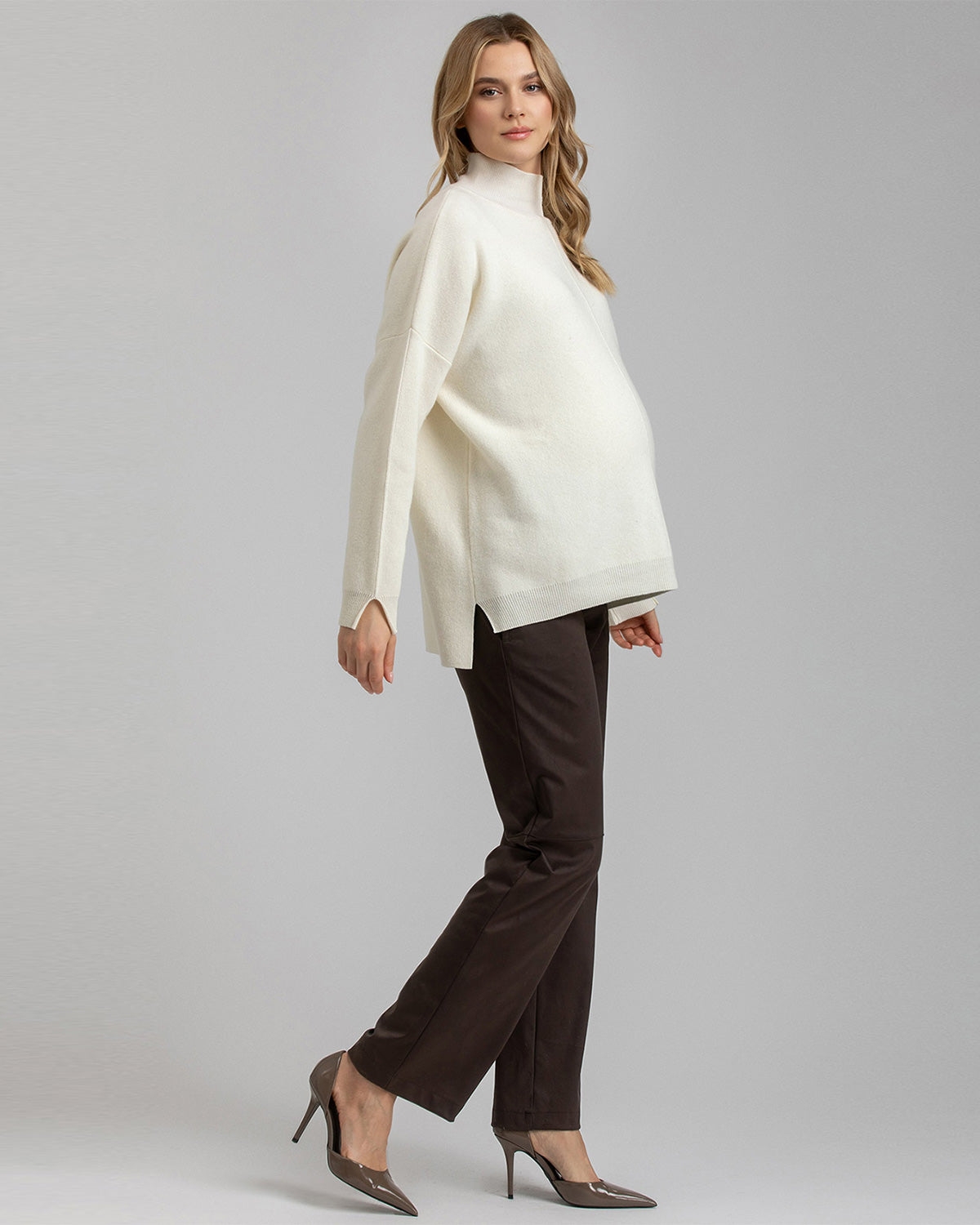 Pietro Brunelli Maternity Maternity Trousers Romeo In Dark Brown