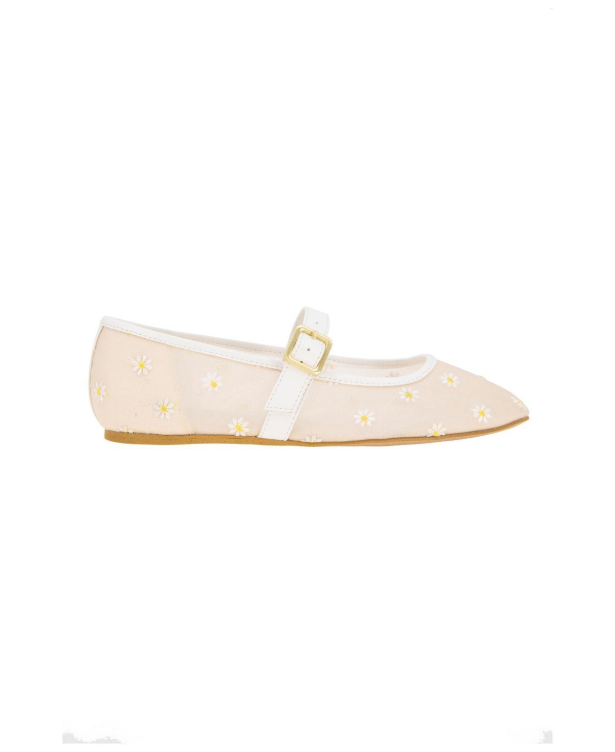 Bcbgeneration Harpin Mary Jane Flat In White Daisy Mesh