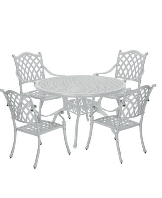 5pcs Patio Dining Set Cast Aluminium Outdoor Dining Set Patio Bistro Set 4 Outdoor Dining Chairs and 47 Inches Round Dining Table
