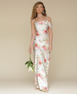 Avec Les Filles - Women's Floral-Print Single-Sleeve Dress