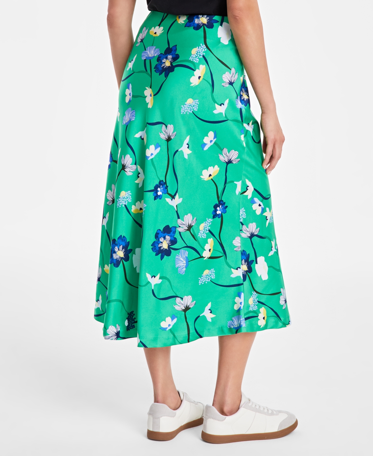 On 34th Women's Printed Midi Slip Skirt, Exclusively At Macy's In Bright Green