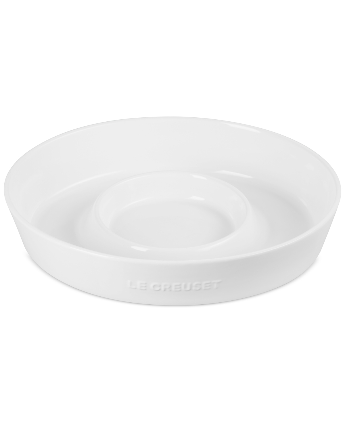Le Creuset Stoneware Oval 13" Chip And Dip Platter In White