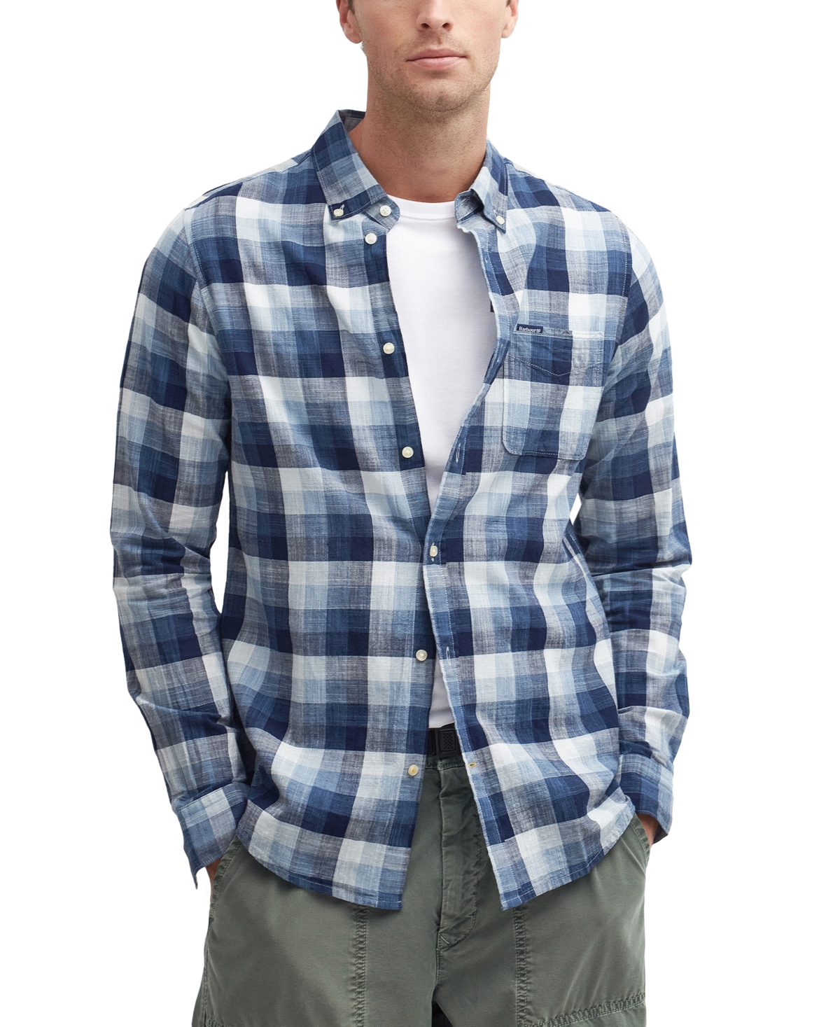 BARBOUR MEN'S TAILORED-FIT HILLROAD PLAID SHIRT 
