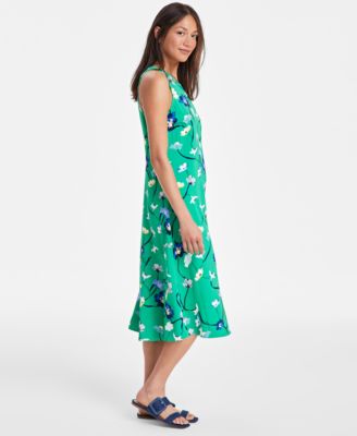 Women's Printed Sleeveless Slip Midi Dress, Exclusively at Macy's
