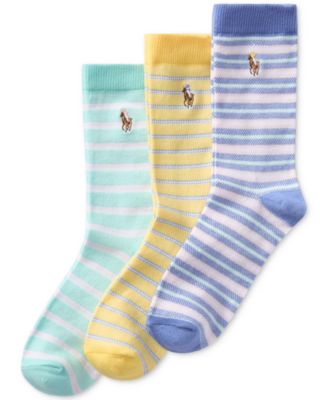 Polo Ralph Lauren - Little Boys Oxford Stripe Crew Socks, 3-Pack
