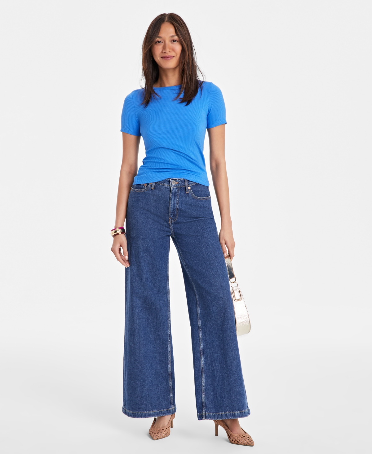 Women's Ribbed T-Shirt, Created for Macy's - Neptune Besos