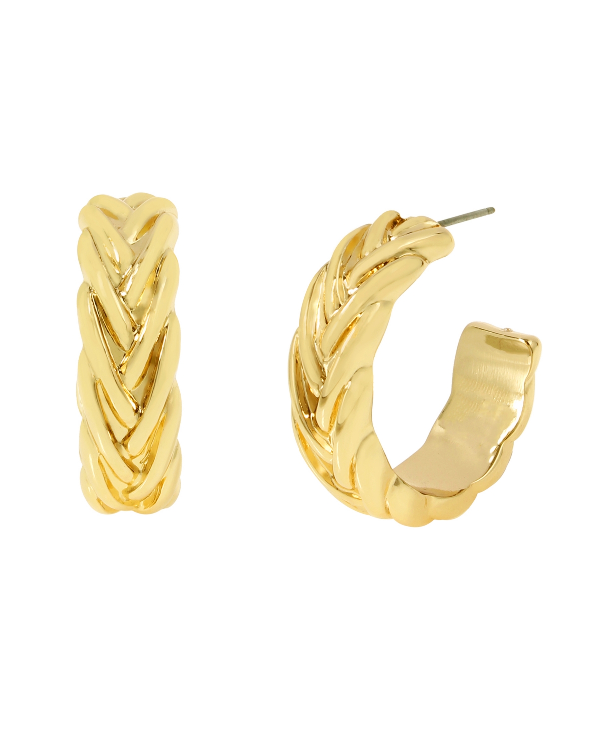Woven Medium Hoop Earrings - Gold