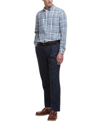 Men's Tailored-Fit Bridport Linen-Blend Plaid Shirt