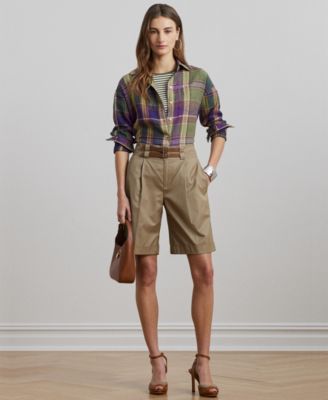 Lauren Ralph Lauren Women's Relaxed-Fit Plaid Linen Shirt, Regular & Petite