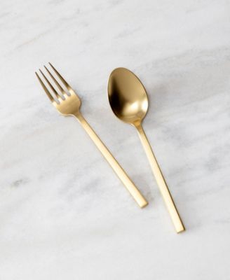 Arezzo Brushed Gold 2pc Serving Set