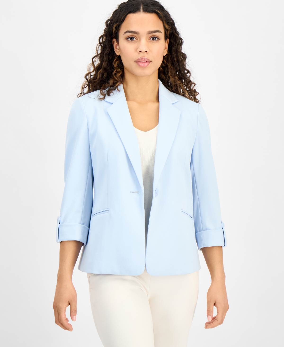 Petite Cool Crepe Single Button Jacket - Soft Aloe