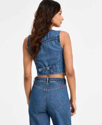 Levi's Premium Women's Braided-Trim Button-Front Denim Vest