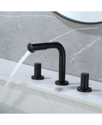 Double Handle 3 Hole 8-Inch Center Wide-Spread Bathroom Sink Faucet