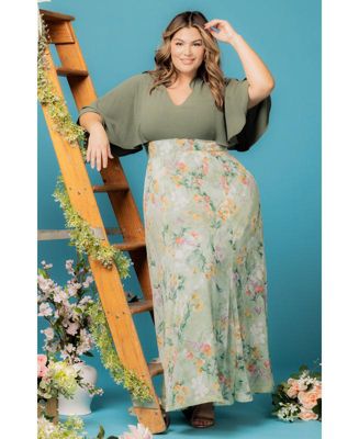 Plus Size Avisa Flowy A Line Evening Gown