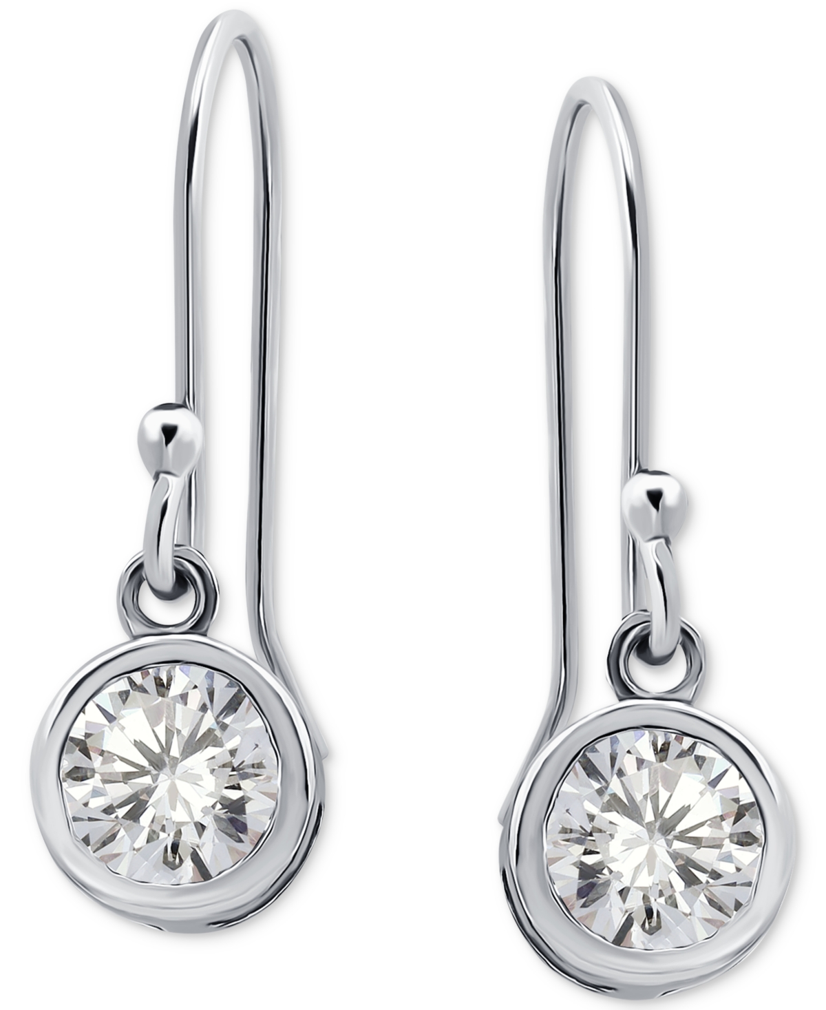 GIANI BERNINI CUBIC ZIRCONIA BEZEL DROP EARRINGS IN 18K GOLD-PLATED STERLING SILVER, CREATED FOR MACY'S 