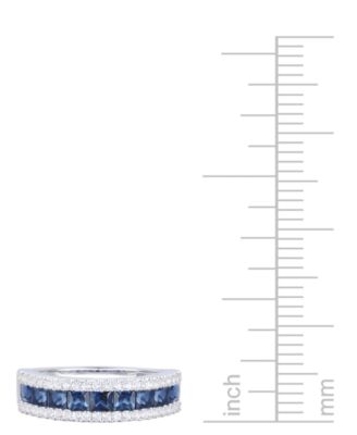 Emerald (1 ct. t.w.) & Diamond (1/3 ct. t.w.) Channel Set Band in 14k Gold (Also available in Ruby & Sapphire)