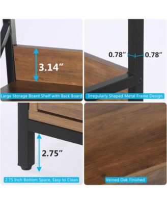 Bookshelf with Drawers, 70.8" Industrial Bookcase with 2 Drawers, 5 Shelf Open Shelf for Storage, Wood Book Shelf for Living Room, Bedroom, Home, Office