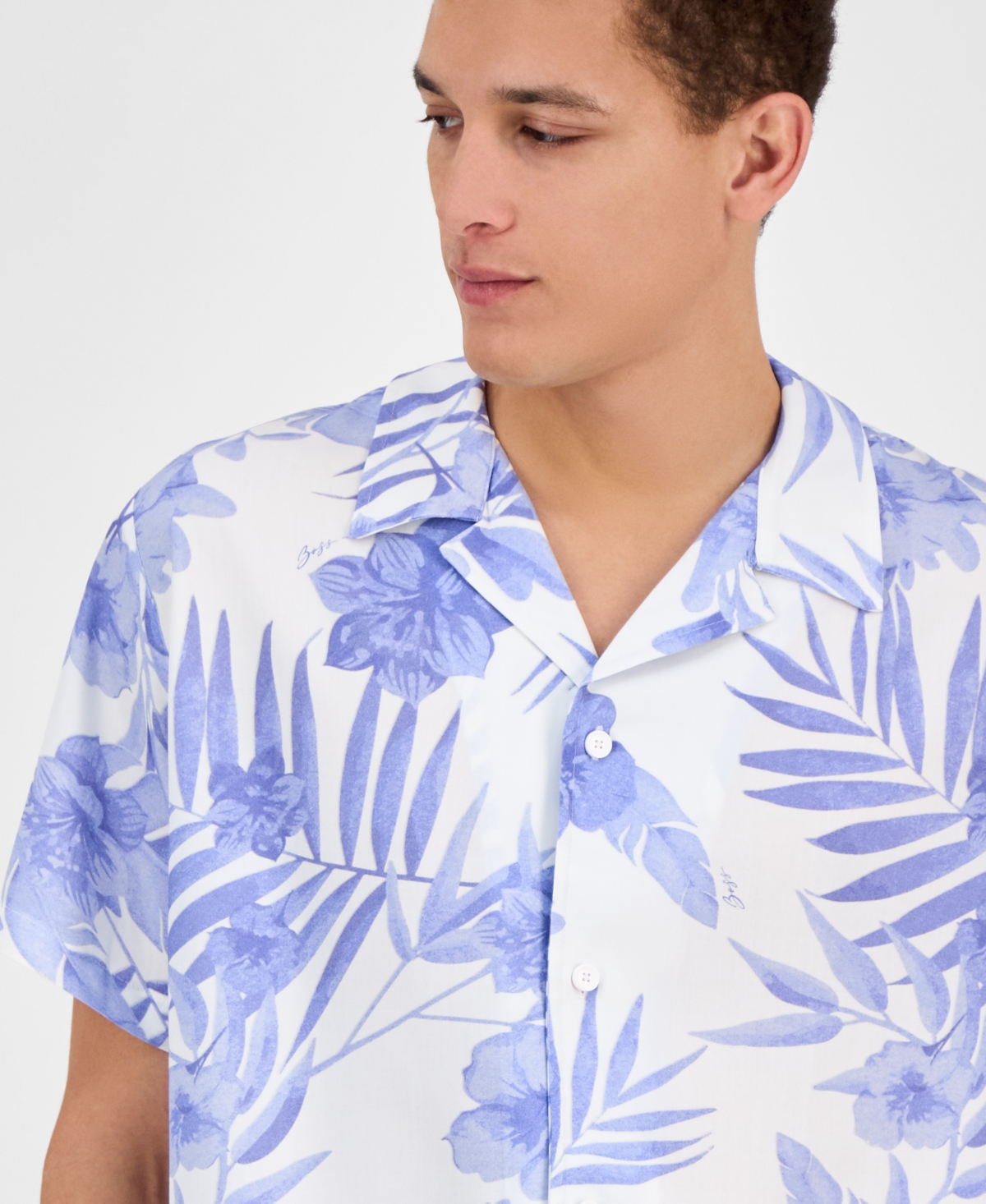 Hugo Boss Hugo By  Men's Floral Shirt In Lt,pasblue