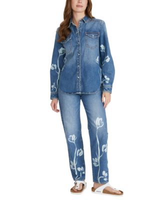 Driftwood - Women's Lana Denim Shirt X Phantom Flowers