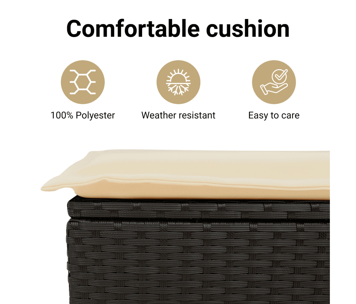 Reclining Patio Chair with Footrest Black Poly Rattan