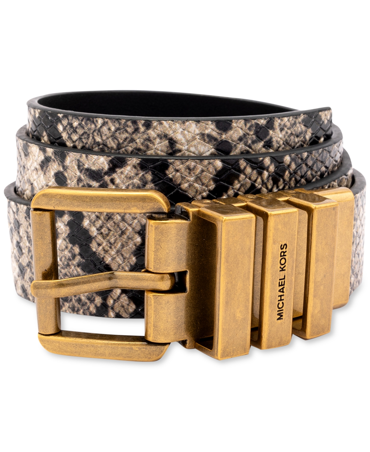 Women's 28mm Reversible Snake Belt - Black/white