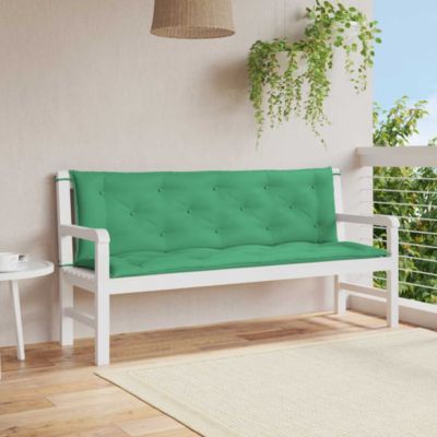 Garden Bench Cushion Green 59.1"x(19.7"+19.7")x2.8" Oxford Fabric