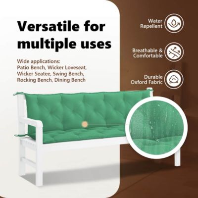 Garden Bench Cushion Green 70.9"x(19.7"+19.7")x2.8" Oxford Fabric