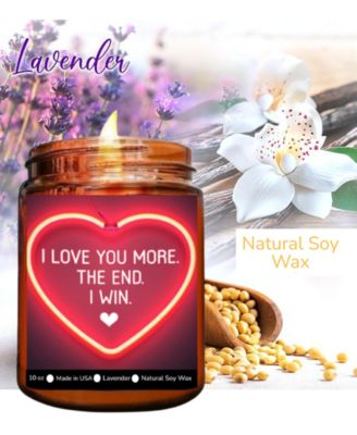 "I Love You More" Lavender Scented Soy Wax Candle, 10 oz.