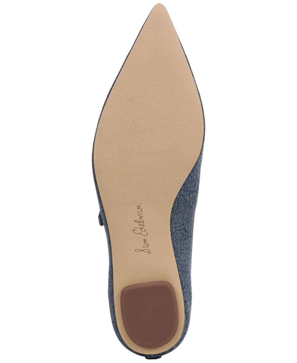 Sam Edelman Noa Mary Jane Pointed Toe Flat In Blue Fabric