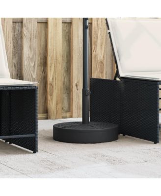 Parasol Base Black PE (Polyethylene), Concrete, Iron 55.1 lbs