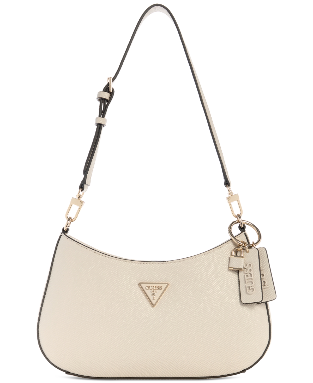 Noelle Small Top-Zip Shoulder Bag - Beige