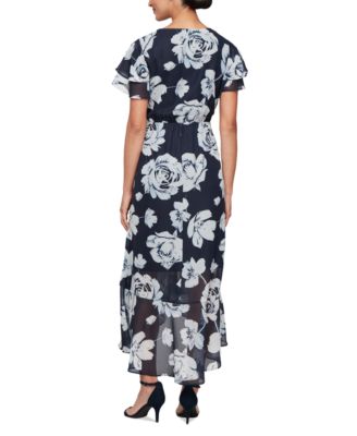 Women's Flutter-Sleeve High-Low Dress