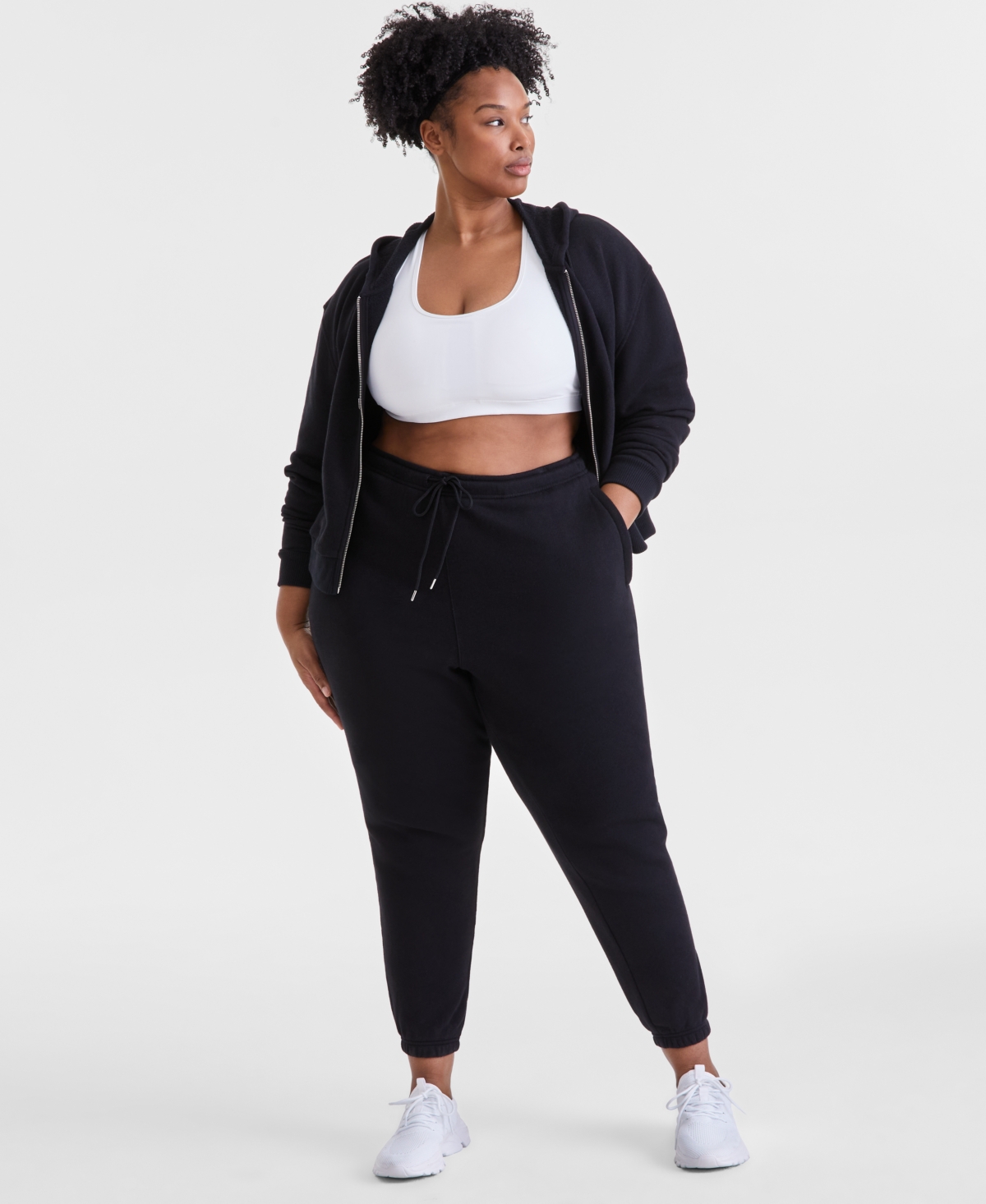ID IDEOLOGY PLUS SIZE SOFT-TOUCH KNIT ANKLE JOGGERS, EXCLUSIVELY AT MACY'S 