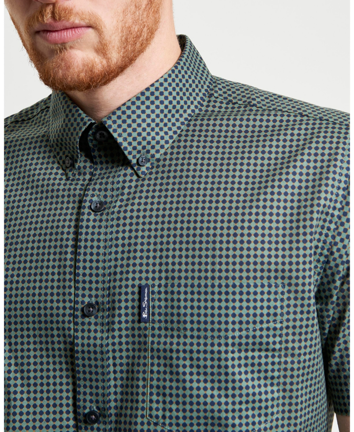 Ben Sherman Men's Geo-print Short Sleeve Shirt In Multi