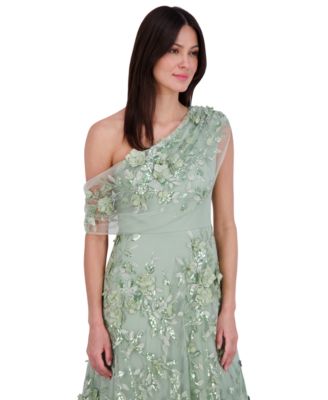 Eliza J Women's Embellished Asymmetric Drape Gown - Macy's