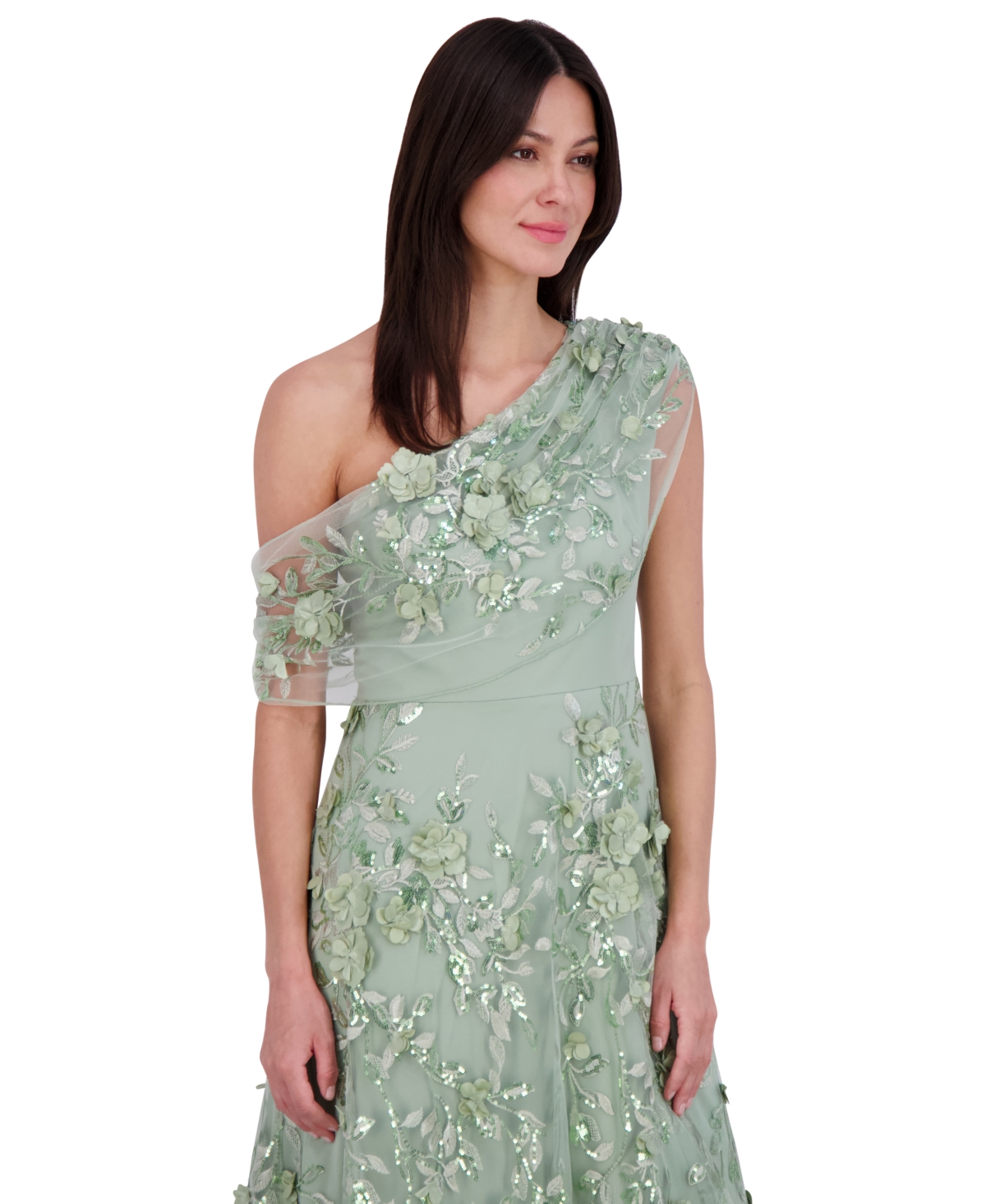 ELIZA J WOMEN'S EMBELLISHED ASYMMETRIC DRAPE GOWN 