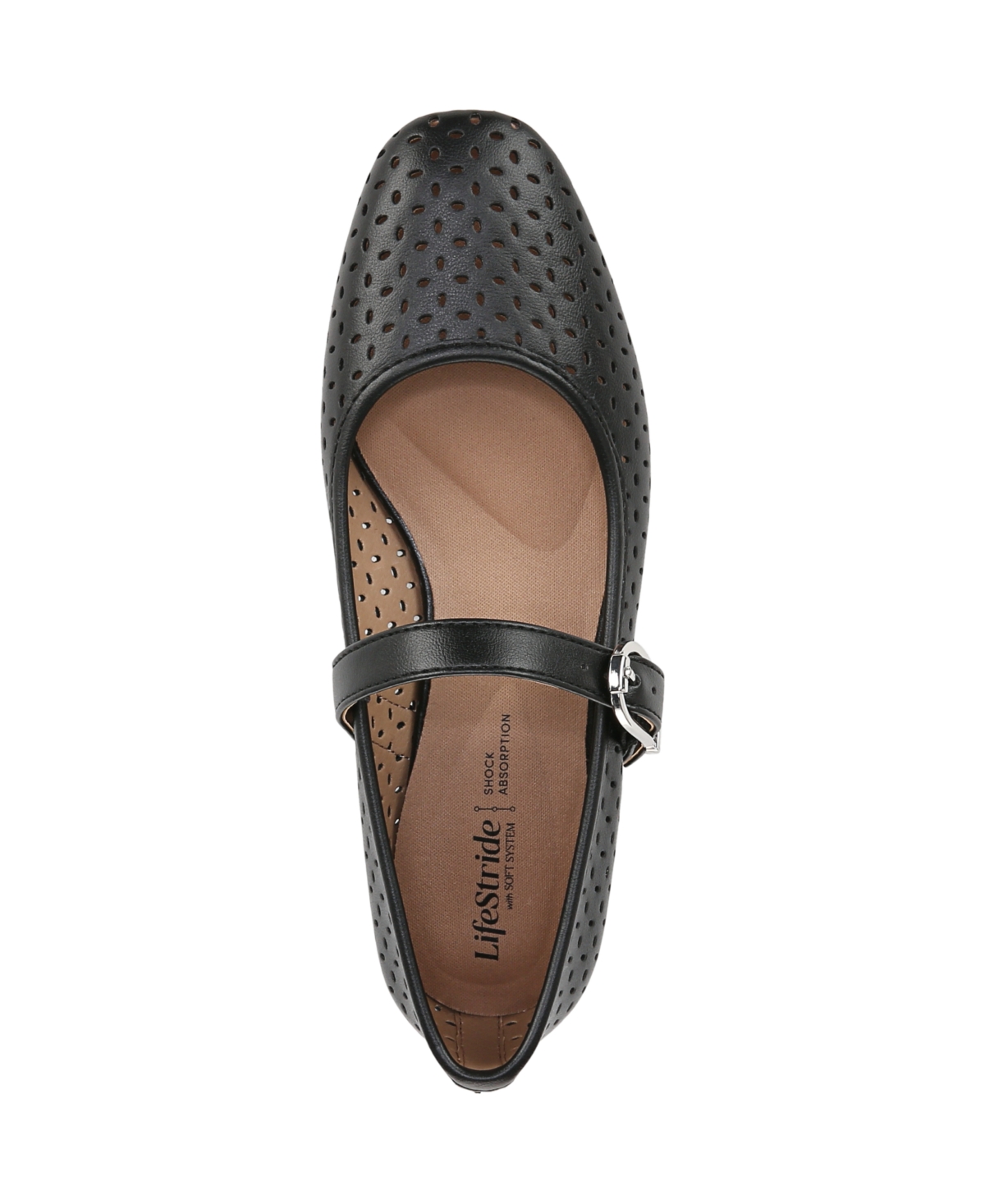 Shop Lifestride Women's Cameo Mary Jane 3 Ballet Flats In Black Faux Leather