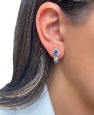Multi-Gemstone (2-1/10 ct. t.w.) & Nude Diamond (1/4 ct. t.w.) Ombr&eacute; Drop Earrings in 14k Rose Gold