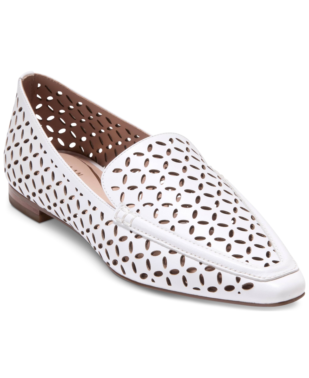 Cole Haan Chantal Loafer In White Perforated Leather