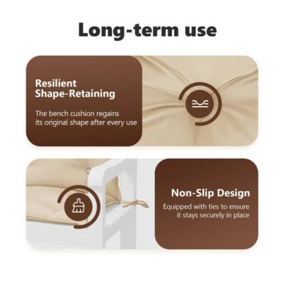 Garden Bench Cushion Beige 59.1"x(19.7"+19.7")x2.8" Oxford Fabric