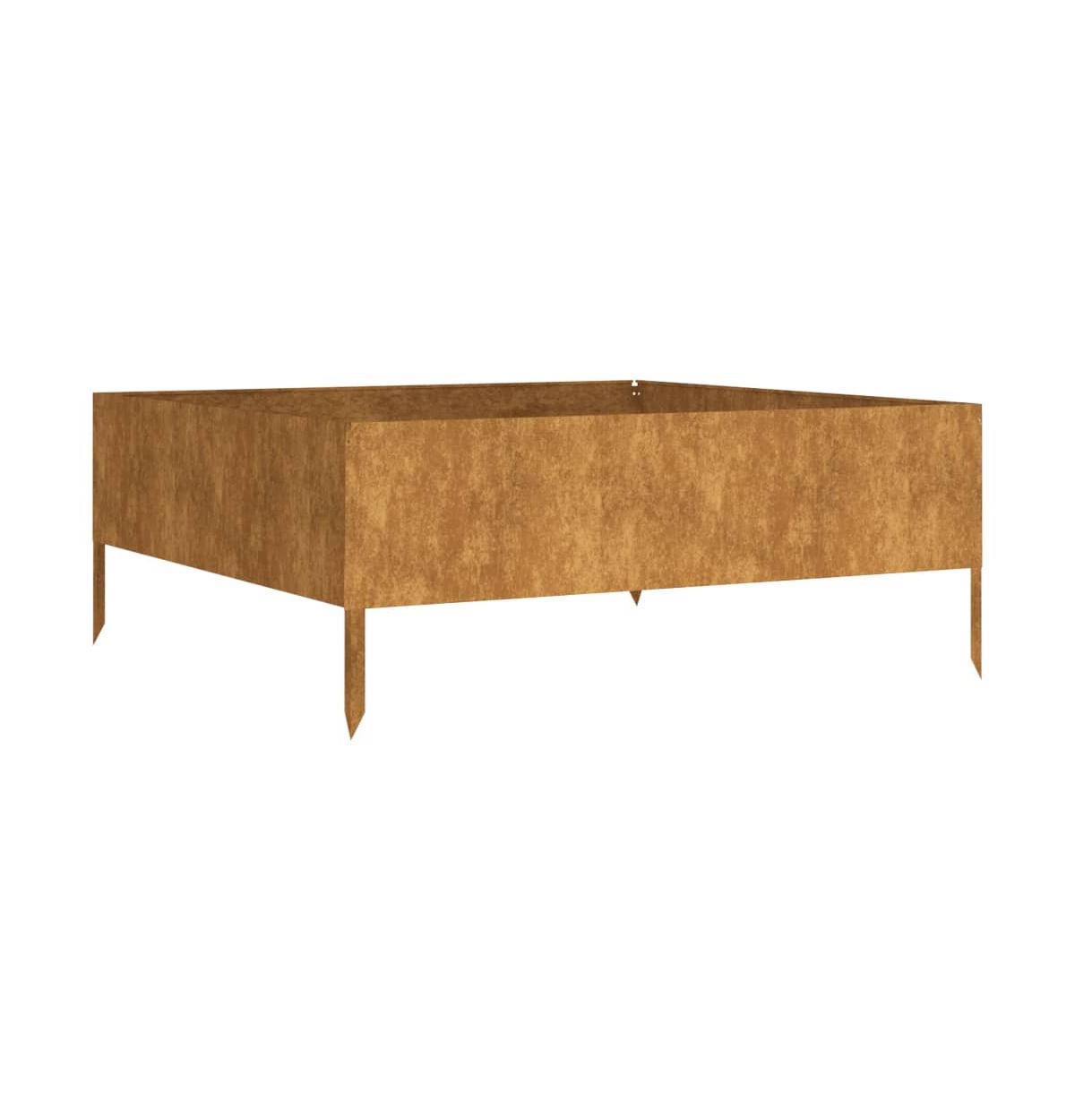 Garden Raised Bed 39.4"x39.4"x16.1" Corten Steel - Brown