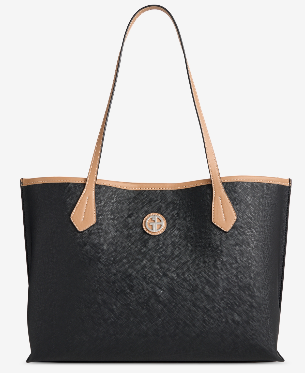 Saffiano Pinched Extra-Large Tote, Exclusively at Macy's - Black