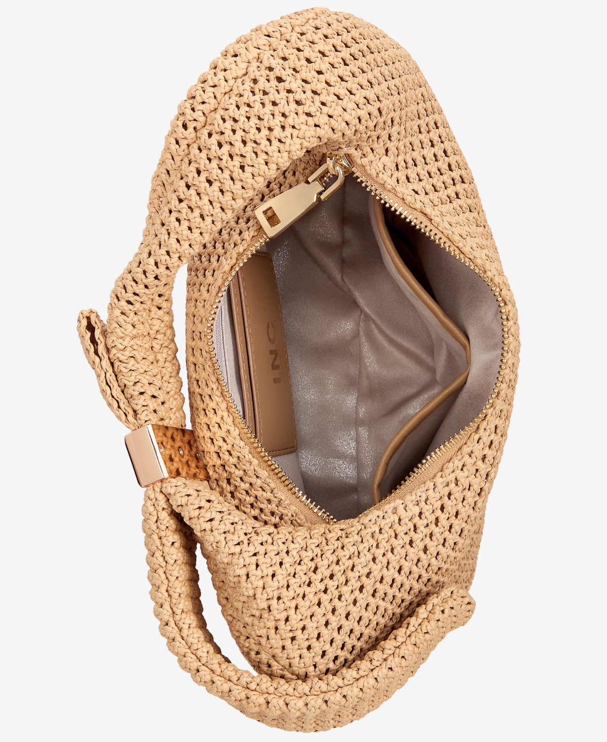 INC INTERNATIONAL CONCEPTS STAHCY SMALL STRAW HOBO BAG, EXCLUSIVELY AT MACY'S 