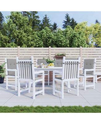 Garden Lowback Chair Cushions 6 pcs Gray 39.4"x19.7"x1.2" Oxford Fabric