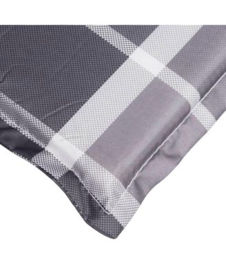 Sun Lounger Cushion Gray Check Pattern 73.2"x22.8"x1.6" Oxford Fabric