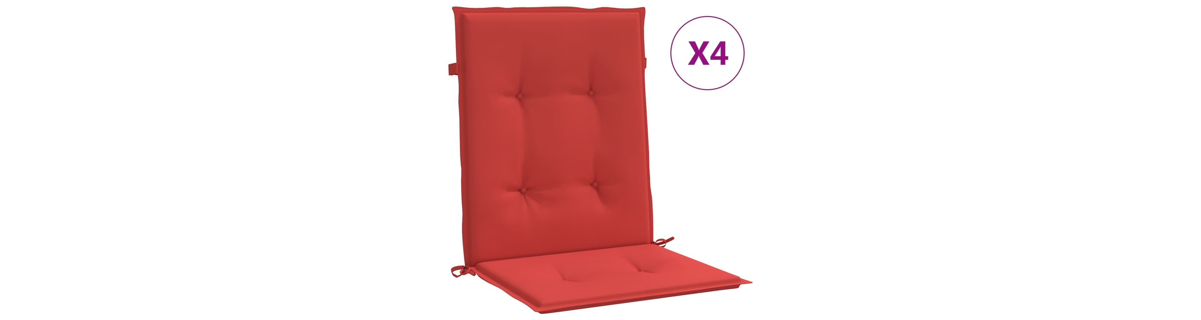 Garden Lowback Chair Cushions 4 pcs Red 39.4"x19.7"x1.2" Oxford Fabric