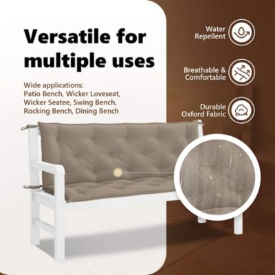 Garden Bench Cushion Taupe 59.1"x(19.7"+19.7")x2.8" Oxford Fabric
