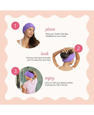 Spa Headband - - 4 Pack - Extra Wide 5" for Curly Thick Hair - Microfiber Turbie Band