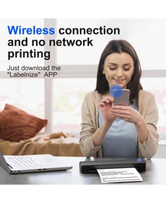 POLONO Portable Printer Wireless for Travel, D810 Bluethooth Thermal Printer Support for 8.5"x11" US Letter, Inkless Printer Compatible with iOS, Android, Laptop for Office, Car and Home